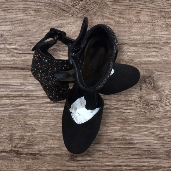 Glitter Encrusted Square Heels - Picture 3 of 7